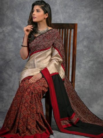 FANCY MUL MUL COTTON DIGITAL PRINTED SAREE WITH UNSTITCHED BLOUSE RED