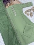 FANCY MUSLIN SILK EMBROIDERY WORK TOP BOTTOM WITH DUPATTA FESTIVE WEAR WHOLESALE PRICE ETHNIC GARMENT (3)
