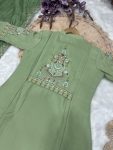 FANCY MUSLIN SILK EMBROIDERY WORK TOP BOTTOM WITH DUPATTA FESTIVE WEAR WHOLESALE PRICE ETHNIC GARMENT (3)