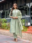 FANCY MUSLIN SILK EMBROIDERY WORK TOP BOTTOM WITH DUPATTA FESTIVE WEAR WHOLESALE PRICE ETHNIC GARMENT (3)