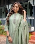 FANCY MUSLIN SILK EMBROIDERY WORK TOP BOTTOM WITH DUPATTA FESTIVE WEAR WHOLESALE PRICE ETHNIC GARMENT (3)