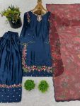 FANCY NATURAL CREEP SILK EMBROIDERY SEQUENCE WORK TOP PATIYALA WITH DUPATTA FESTIVE WEAR WHOLESALE PRICE ETHNIC GARMENT (3)