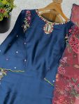 FANCY NATURAL CREEP SILK EMBROIDERY SEQUENCE WORK TOP PATIYALA WITH DUPATTA FESTIVE WEAR WHOLESALE PRICE ETHNIC GARMENT (3)