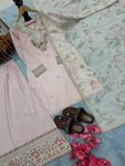 FANCY NATURAL CREPE EMBROIDERY SEQUENCE WORK TOP PALAZZO WITH DUPATTA FESTIVE WEAR WHOLESALE PRICE ETHNIC GARMENT (3)