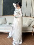 FANCY NATURAL CREPE EMBROIDERY SEQUENCE WORK WITH REAL MIRROR HAND WORK TOP PATIYALA WITH DUPATTA WHITE