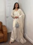 FANCY NATURAL CREPE SILK EMBROIDERY SEQUENCE WORK TOP PATIYALA WITH DUPATTA OFF WHITE