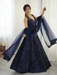 FANCY NET SEQUENCE AND DORI WORK LEHENGA CHOLI WITH DUPATTA PARTY WEAR WHOLESALE PRICE ETHNIC GARMENT (6)