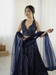 FANCY NET SEQUENCE AND DORI WORK LEHENGA CHOLI WITH DUPATTA PARTY WEAR WHOLESALE PRICE ETHNIC GARMENT (6)