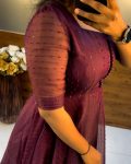 FANCY ORGANZA FUR AND SEQUENCE WORK ONE PIECE CASAUL WEAR WHOLESALE PRICE ETHNIC GARMENT (8)