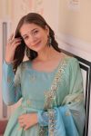 FANCY PADDING GOLD ORGANZA SEQUENCE MULTI AND ZARI EMBROIDERY WORK GOWN WITH DUPATTA PARTY WEAR WHOLESALE PRICE ETHNIC GARMENT (10)