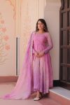 FANCY PADDING GOLD ORGANZA SEQUENCE MULTI AND ZARI EMBROIDERY WORK GOWN WITH DUPATTA PARTY WEAR WHOLESALE PRICE ETHNIC GARMENT (4)