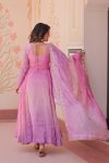 FANCY PADDING GOLD ORGANZA SEQUENCE MULTI AND ZARI EMBROIDERY WORK GOWN WITH DUPATTA PARTY WEAR WHOLESALE PRICE ETHNIC GARMENT (4)