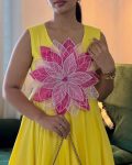 FANCY PARAMPARA SILK FLOWER CUTTING PASTING WORK ONE PIECE PARTY WEAR WHOLESALE PRICE ETHNIC GARMENT (2)