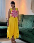 FANCY PARAMPARA SILK FLOWER CUTTING PASTING WORK ONE PIECE PARTY WEAR WHOLESALE PRICE ETHNIC GARMENT (2)