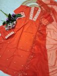 FANCY PV CHANDERI SEQUENCE CODING EMBROIDERY WORK TOP BOTTOM WITH DUPATTA FESTIVE WEAR WHOLESALE PRICE ETHNIC GARMENT (3)
