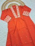 FANCY PV CHANDERI SEQUENCE CODING EMBROIDERY WORK TOP BOTTOM WITH DUPATTA FESTIVE WEAR WHOLESALE PRICE ETHNIC GARMENT (3)