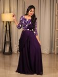 FANCY RANGOLI EMBROIDERY CODING WORK LEHENGA CHOLI WITH EXTRA ZALAR AND DUPATTA  PURPLE