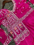 FANCY RANGOLI PLAIN GOWN WITH EMBROIDERY WORK ATTACHED KOTI AND DUPATTA PARTY WEAR WHOLESALE PRICE ETHNIC GARMENT (4)