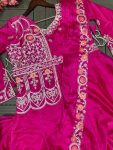 FANCY RANGOLI PLAIN GOWN WITH EMBROIDERY WORK ATTACHED KOTI AND DUPATTA PARTY WEAR WHOLESALE PRICE ETHNIC GARMENT (4)
