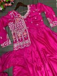 FANCY RANGOLI PLAIN GOWN WITH EMBROIDERY WORK ATTACHED KOTI AND DUPATTA PARTY WEAR WHOLESALE PRICE ETHNIC GARMENT (4)
