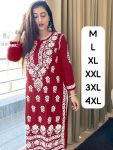 FANCY RAYON COTTON CHIKANKARI STYLE EMBROIDERY WORK TOP PENT SET OFFICE WEAR WHOLESALE PRICE ETHNC GARMENT (1)