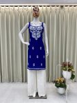 FANCY RAYON EMBROIDERY WORK KURTI PALAZZO SET FESTIVE WEAR WHOLESALE PRICE ETHNIC GARMENT (11)