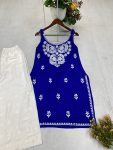FANCY RAYON EMBROIDERY WORK KURTI PALAZZO SET FESTIVE WEAR WHOLESALE PRICE ETHNIC GARMENT (11)