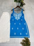 FANCY RAYON EMBROIDERY WORK KURTI PALAZZO SET FESTIVE WEAR WHOLESALE PRICE ETHNIC GARMENT (7)
