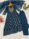 FANCY RAYON EMBROIDERY WORK TOP BOTTOM WITH DUPATTA FESTIVE WEAR WHOLESALE PRICE ETHNIC GARMENT (3)