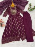 FANCY RAYON EMBROIDERY WORK TOP BOTTOM WITH DUPATTA FESTIVE WEAR WHOLESALE PRICE ETHNIC GARMENT (4)