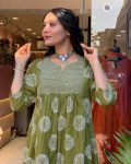 FANCY RAYON PRINT WITH EMBROIDERY WORK TOP BOTTOM WITH DUPATTA FESTIVE WEAR WHOLESALE PRICE ETHNIC GARMENT (3)