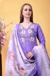 FANCY RAYON SLUB SEQUENCE EMBROIDERY WORK TOP BOTTOM WITH DUPATTA FESTIVE WEAR WHOLESALE PRICE ETHNIC GARMENT (6)