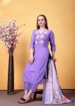 FANCY RAYON SLUB SEQUENCE EMBROIDERY WORK TOP BOTTOM WITH DUPATTA FESTIVE WEAR WHOLESALE PRICE ETHNIC GARMENT (6)