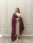 FANCY ROMAN EMBROIDERY WORK TOP BOTTOM WITH DUPATTA FESTIVE WEAR WHOLESALE PRICE ETHNIC GARMENT (4)