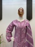 FANCY ROMAN SILK EMBROIDERY WORK AND GPO LACE WITH SOFT ORGANZA IN SLEEVES DESIGN TOP BOTTOM WITH DUPATTA FESTIVE WEAR WHOLESALE PRICE ETHNIC GARMENT (6).jpeg