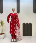 FANCY ROMAN SILK EMBROIDERY WORK AND GPO LACE WITH SOFT ORGANZA IN SLEEVES DESIGN TOP BOTTOM WITH DUPATTA FESTIVE WEAR WHOLESALE PRICE ETHNIC GARMENT (2).jpeg