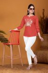 FANCY ROMAN SILK EMBROIDERY WORK TOP CASUAL WEAR WHOLESALE PRICE ETHNIC GARMENT (1)