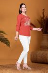 FANCY ROMAN SILK EMBROIDERY WORK TOP CASUAL WEAR WHOLESALE PRICE ETHNIC GARMENT (1)