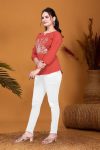 FANCY ROMAN SILK EMBROIDERY WORK TOP CASUAL WEAR WHOLESALE PRICE ETHNIC GARMENT (1)