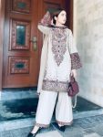 FANCY ROMAN SILK ZARI, THREAD AND SEQUENCE EMBROIDERY WORK TOP PALAZZO WITH DUPATTA FESTIVE WEAR WHOLESALE PRICE ETHNIC GARMENT(10)