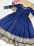 FANCY SILK COTTON JACQUARD WEAVING ZARI WITH BACK SIDE BUTTERFLY PATTERN WORK ANARKALI FESTIVE WEAR WHOLESALE PRICE ETHNIC GARMENT (4)
