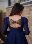 FANCY SILK COTTON JACQUARD WEAVING ZARI WITH BACK SIDE BUTTERFLY PATTERN WORK ANARKALI FESTIVE WEAR WHOLESALE PRICE ETHNIC GARMENT (4)