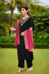 FANCY SLUB COTTON SEQUENCE EMBROIDERY WORK TOP BOTTOM WITH DUPATTA FESTIVE WEAR WHOLESALE PRICE ETHNIC GARMENT (9)