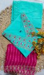 FANCY SLUB COTTON SEQUENCE EMBROIDERY WORK TOP BOTTOM WITH DUPATTA FESTIVE WEAR WHOLESALE PRICE ETHNIC GARMENT (3)