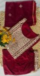 FANCY TAFFETA SILK EMBROIDERY ZARI WORK TOP BOTTOM WITH DUPATTA FESTIVE WEAR WHOLESALE PRICE ETHNIC GARMENT (4)