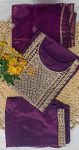 FANCY TAFFETA SILK EMBROIDERY ZARI WORK TOP BOTTOM WITH DUPATTA FESTIVE WEAR WHOLESALE PRICE ETHNIC GARMENT (7)