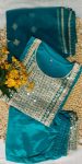 FANCY TAFFETA SILK EMBROIDERY ZARI WORK TOP BOTTOM WITH DUPATTA FESTIVE WEAR WHOLESALE PRICE ETHNIC GARMENT (5)