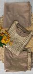 FANCY TAFFETA SILK EMBROIDERY ZARI WORK TOP BOTTOM WITH DUPATTA FESTIVE WEAR WHOLESALE PRICE ETHNIC GARMENT (11)