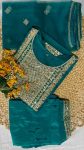 FANCY TAFFETA SILK EMBROIDERY ZARI WORK TOP BOTTOM WITH DUPATTA FESTIVE WEAR WHOLESALE PRICE ETHNIC GARMENT (6)