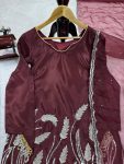 FANCYGEORGETTE THREAD WITH SEQUENCE WORK TOPPATIYALA WITH DUPATTA FESTIVE WEAR WHOLESALE PRICE ETHNIC GARMENT (6)
